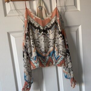 Guess multicolor off the shoulder blouse